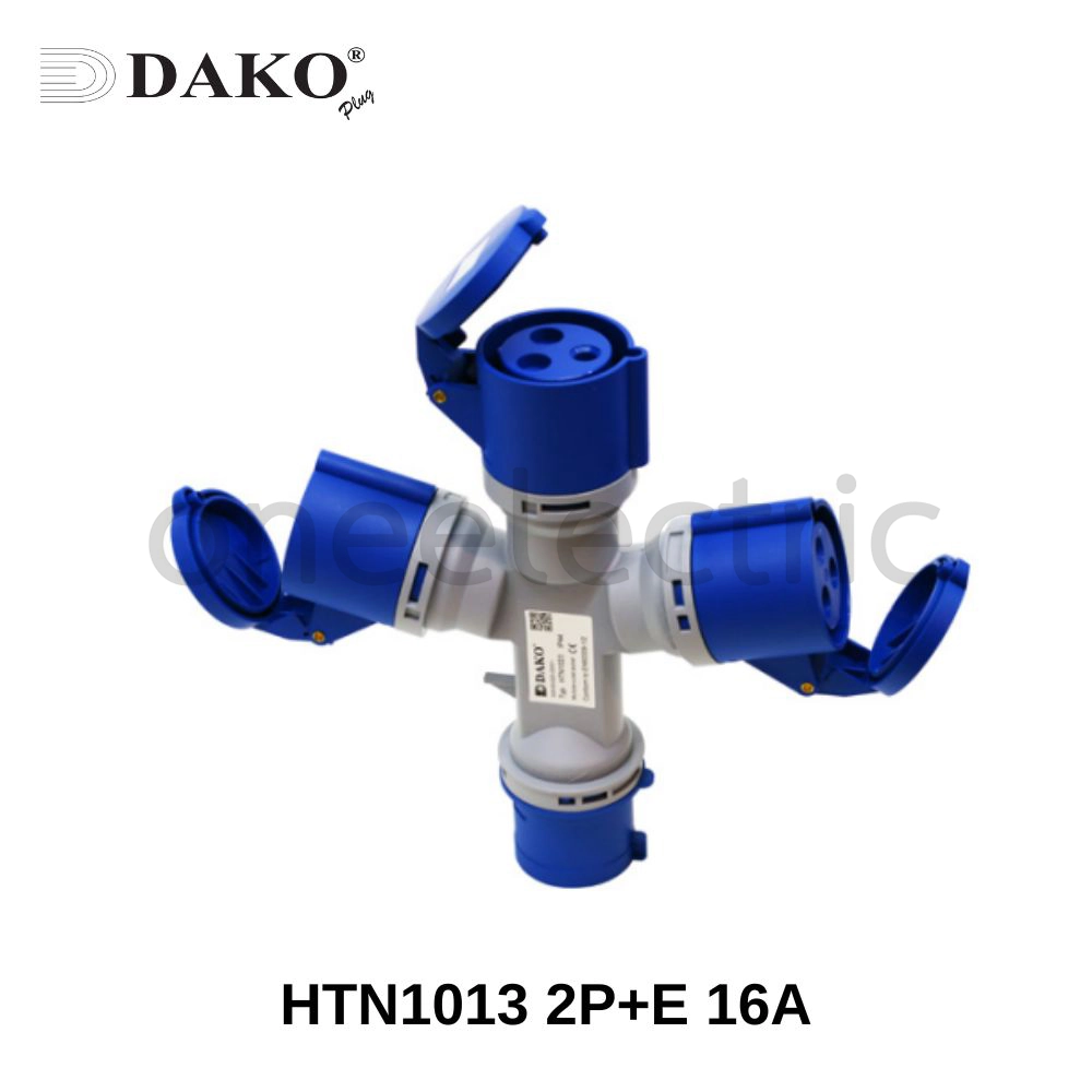 DAKO HTN1013 ปลั๊กเพาเวอร์ 3ทาง 3ขา 2P+E 16A สีน้ำเงิน (Socket ตัวผู้ 1 | Socket ตัวเมีย 3)